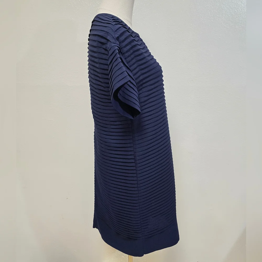 J. Crew Pleated Chiffon Mini Shift Dress Navy Size 2